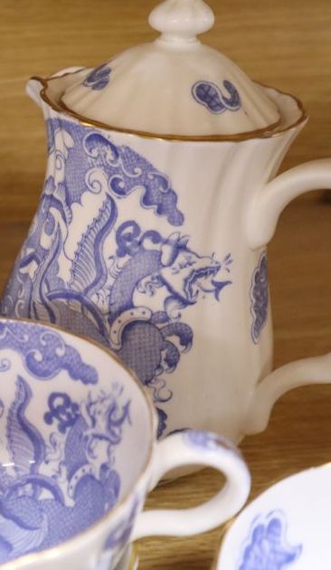 A Royal Worcester Blue Dragon part tea service